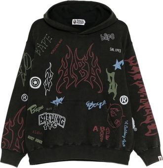 A Bathing Ape logo-print hoodie - Bruin