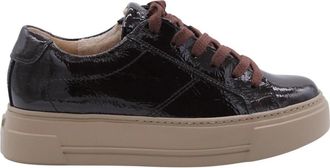 Paul Green Stijlvolle Sneaker met Pauwoog Detail - Dames - Sneakers - Bruin - 37 EU - Schoenen