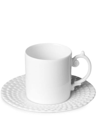 L'OBJET Aegean espresso cup and saucer - unisex - Porcelain - One Size - White