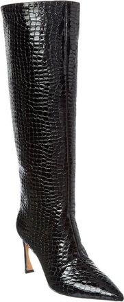 Alexandre Birman Kyra 85 Patent Croc-Embossed Leather Knee-High Boot