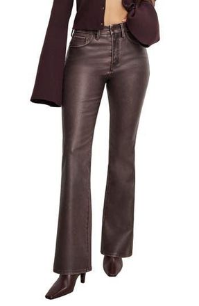 Good American High Waist Faux Leather Bootcut Pants in Vamp001 at Nordstrom Rack, Size 4