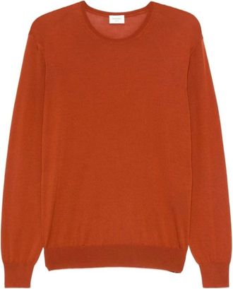 Saint Laurent Trui met ronde hals - Heren - Ronde hals truien - Oranje - M - Wol - Truien & Vesten