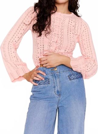 Minkpink Sienna Pointelle Cardigan Top In Pink