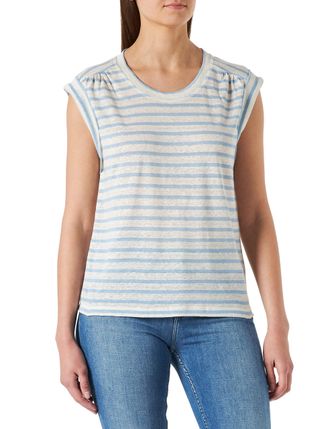 Part Two Womens PetryPW TS T-Shirt Relaxed fit, Dusk Blue Stripe, X-Large