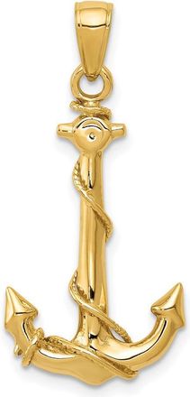 Diamond2Deal 10k Yellow Gold Anchor Rope Pendant