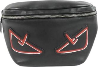 Fendi Pre-owned Belt Bags, male, Black, Size: ONE SIZE Pre-owned BAG Bugs Calf Waist Bag