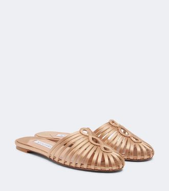 Aquazzura Mules Sweet Surrender de sat&eacute;n