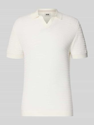 Drykorn Drykorn Slim Fit Strick-Poloshirt mit Strukturmuster Modell BRAIAN in Offwhite, Gr&ouml;&szlig;e XXL