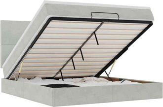 vidaXL Estructura Cama Otomana Colchones Terciopelo Gris Claro Vidaxl