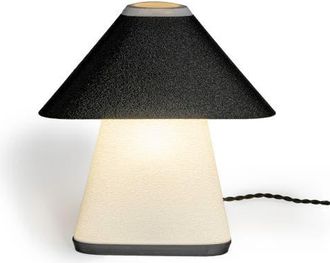 Jonathan Y Designs Enzo 11.63 Modern Contemporary Plant-Based PLA 3D Printed Dimmable LED Table Lamp, White/Black in White/black With White Shade at