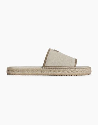 Dolce & Gabbana Mens BRANDED CANVAS SANDALS - Cream - Size: 8.5