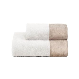 Biancoperla WASHED Face towel set + guest, White