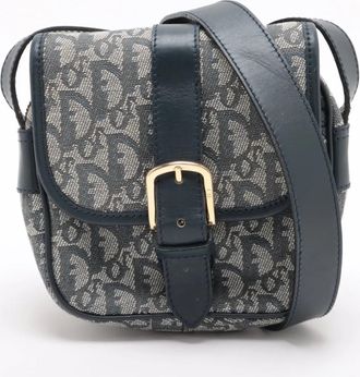 Dior Trotter Navy Trotter Shoulder Bag (Pre-Owned)