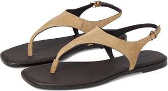 Madewell The Kira Covered Thong Sandal Womens Wedge Shoes Tawny Khaki : 9.5 M, Leather