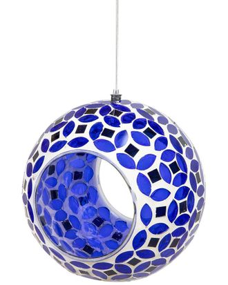 Sunnydaze Lavender Mosaic Outdoor Hanging Fly-Through Bird Feeder