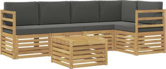 vidaXL Conjunto De Sof&aacute;s De Exterior 6 Uds. Blanco Y Antracita Vidaxl
