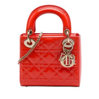 Dior Pre-owned Lady Dior - Dames - Pre-owned - Oranje - Maat: ONE Size Leer