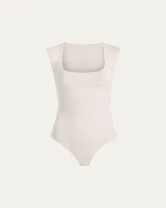 Commando Cap-Sleeve Neoprene Thong Bodysuit