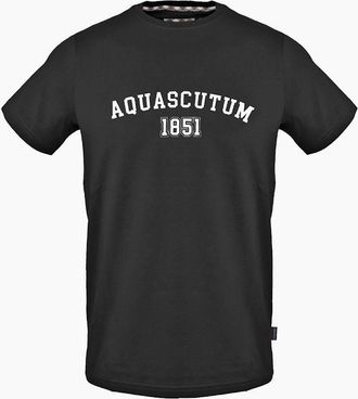 Aquascutum Mens Arch Logo Crew Neck Short Sleeve Jersey T-Shirt - Black - Size: 2X large