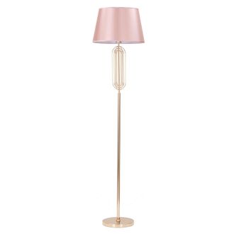 Dmora L&aacute;mpara De Pie Abha, Necesaria 1 Bombilla, Pantalla, Casquillo E27, Rosa