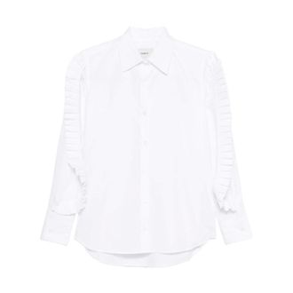 Coperni White Pleated Sleeve Shirt Button Fastening