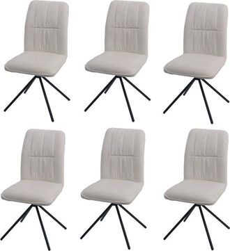 Hhg [nunca Usado] Juego De 6 Sillas De Comedor Hhg-432, Silla De Cocina, Giratoria Con Retorno Autom&aacute;tico, Tejido/textil Chenilla (340 G/m&sup2;) &Ouml;ko-tex, Marr