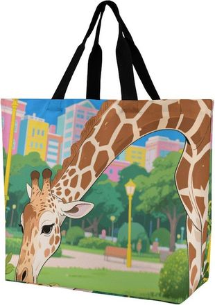 Generic Masai Giraffe Tote Bag Eco Friendly Carry Bag Waterproof Grocery Bags For Travel Daily Use Camping