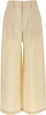 Christophe Lemaire Sand Silk Blend Wide Leg Pant