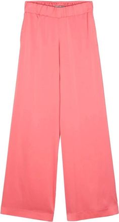 D.exterior Koraalroze Satijnen Wijde Broek - Dames - Wijde Broeken - Roze - XS - Satijn - Broeken