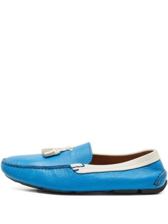 Giorgio Armani Leren loafers - Blauw