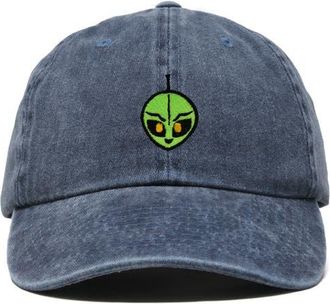 Dalix Duder Alien Dad Cap in Washed Navy Blue at Nordstrom