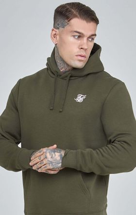 Siksilk Kapuzenpullover SIKSILK Siksilk Kapuzenpullover Khaki Essential Overhead Hoodie, Herren, Gr. XS, gr&uuml;n (khaki), Obermaterial: 80% Baumwolle CO. 20% Pol
