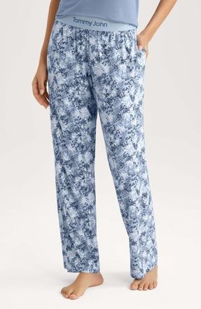 Tommy John Second Skin Lounge Pants in Scttrd Flrl Skywy at Nordstrom, Size X-Large