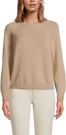 Lands End Drifter Jacquard Raglan Crew Neck Sweater in Champagne at Nordstrom, Size X-Small P