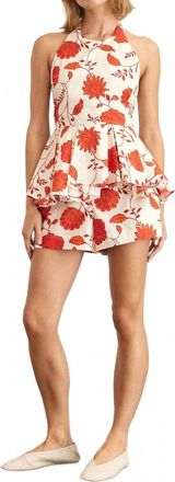 Tanya Taylor Celeste Top In Cream/tomato