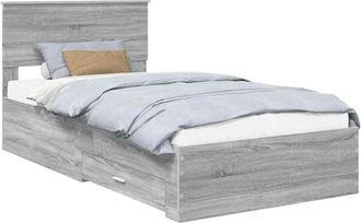 vidaXL Estructura De Cama Con Cabecera Gris Sonoma 100 X 200 Cm Vidaxl