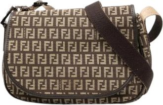 Fendi Pre-owned Canvas Crossbody Tas - Dames - Vintage Schoudertas - Bruin - ONE Size - Vintage