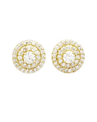 Suzy Levian 14K 0.60 Ct. Tw. Diamond Double Halo Earrings