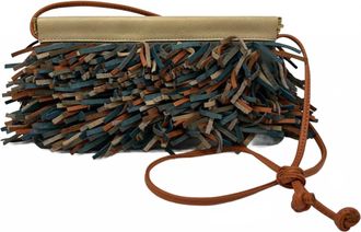 Kempton & Co. Womens Cheltenham Snap Crossbody Clutch In Multi Fringe
