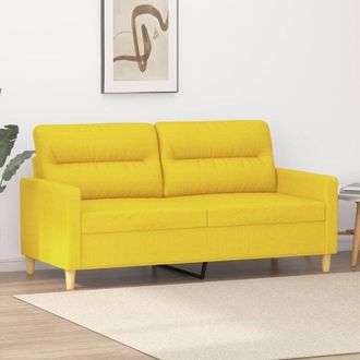 vidaXL vidaXL Divano a 2 Posti Giallo Chiaro 140 cm in Tessuto