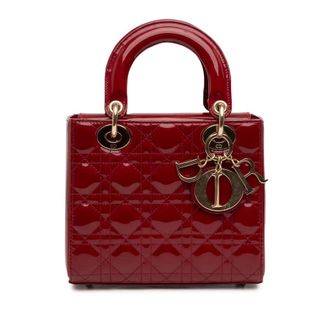 Dior Pre-owned Dior Small Patent Cannage Lady Dior 10-MA-0241