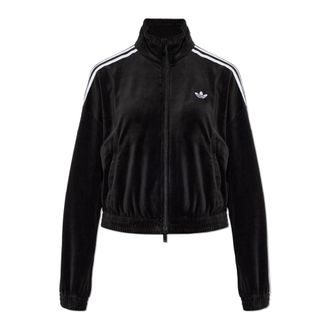 adidas Velours Sweatshirt - Dames - Vesten met rits - Zwart - M - Katoen - Hoodies & sweatvesten