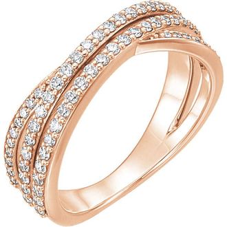 Pompeii3 3/4ct Diamond Multi Row Wide Right Hand Ring 10k White or Yellow Gold