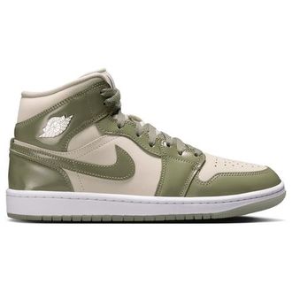 Nike Jordan Womens AJ 1 Mid - Basketball Shoes Silver/Seaglass Size 06.0