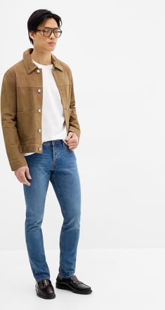 Jack & Jones Mens Glenn medium-blue jean Slim fit