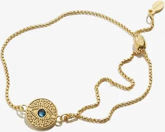 Alex and Ani Evil Eye Crystal Pull Chain Bracelet in Gold at Nordstrom