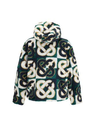 Casablanca Mens Monogram Fleece Hooded Jacket