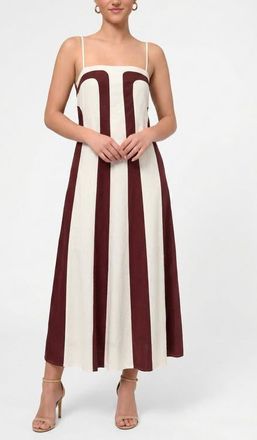 Rachel Roy Eleni Linen Maxi Dress in Dark Red at Nordstrom, Size 10