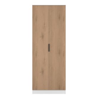Lewis's Java Tall 2 Door Robe in Slatted Effect / White - Ready Assembled - Lewiss Home | TJ Hughes