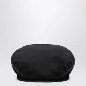 Dolce & Gabbana Black cotton gabardine flat cap